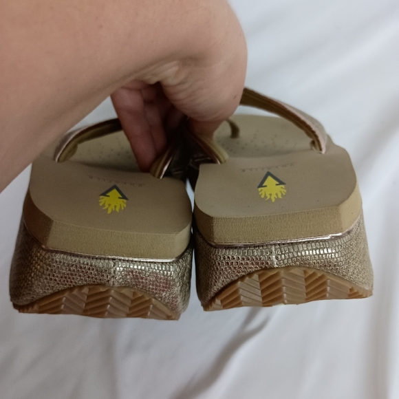 Volatile Gold Summer Mob Wife Snake Skin Animal Print Flip Flops (#8) - Picture 5 of 6